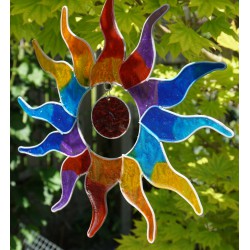 SUNCATCHER SONNE FIBERGLAS BUNT 25 CM