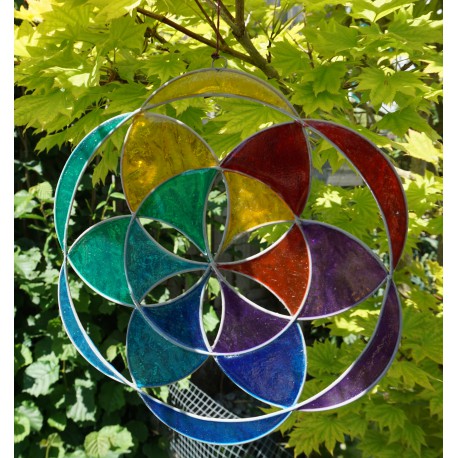 SUNCATCHER SAAT DES LEBENS FIBERGLAS BUNT 20 CM