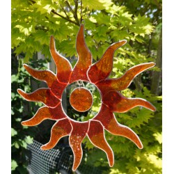 SUNCATCHER SONNE FIBERGLAS ROT 20CM