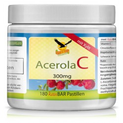 Acerola Vitamin C Kaupastillen mit Xylit & Kirschgeschmack, 180 Tabs