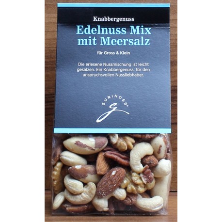 Edelnuss Mix mit Meersalz 150g - Gourmet Gewürz GURINDER